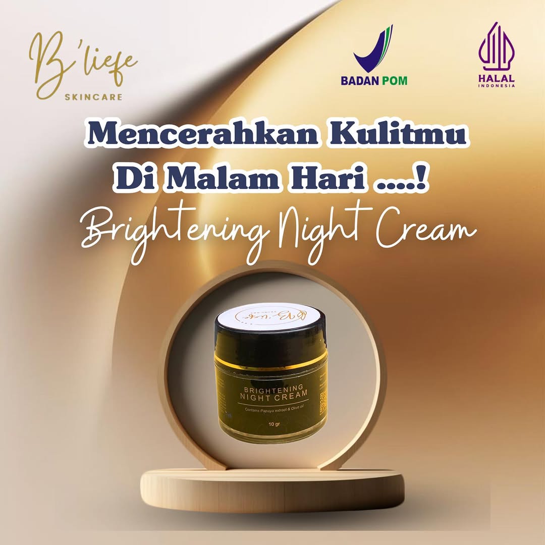 Nah ini dia nih yang bikin kulitmu auto cerah saat bangun tidur, yuk jangan lupa rutinin lagi ya pemakaian night cream nya